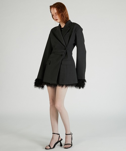 PRANK PROJECT（プランクプロジェクト）の「【2025Autumn Pre-Order】ツイストタックジャケット / Twist-tuck jacket（テーラードジャケット・レディース・ブラック/チャコールグレー・36/38）」の5枚目の写真