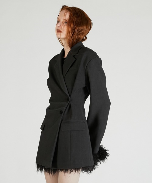 PRANK PROJECT（プランクプロジェクト）の「【2025Autumn Pre-Order】ツイストタックジャケット / Twist-tuck jacket（テーラードジャケット・レディース・ブラック/チャコールグレー・36/38）」の7枚目の写真