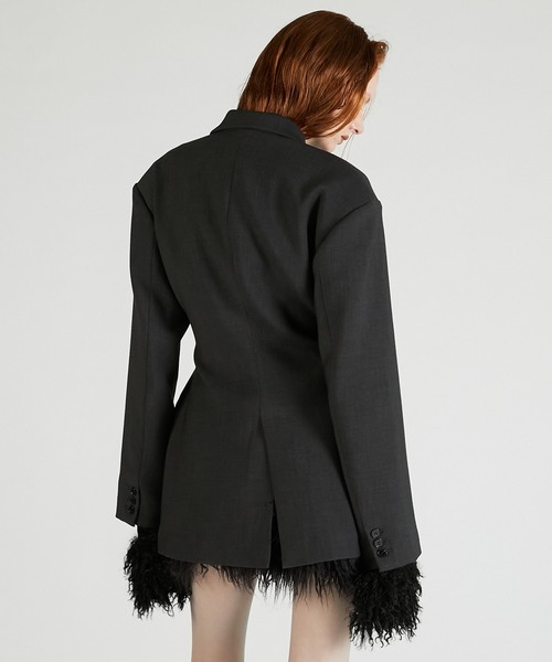PRANK PROJECT（プランクプロジェクト）の「【2025Autumn Pre-Order】ツイストタックジャケット / Twist-tuck jacket（テーラードジャケット・レディース・ブラック/チャコールグレー・36/38）」の8枚目の写真