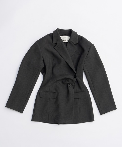 PRANK PROJECT（プランクプロジェクト）の「【2025Autumn Pre-Order】ツイストタックジャケット / Twist-tuck jacket（テーラードジャケット・レディース・ブラック/チャコールグレー・36/38）」の12枚目の写真
