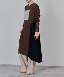 箔プリントカットソーワンピース