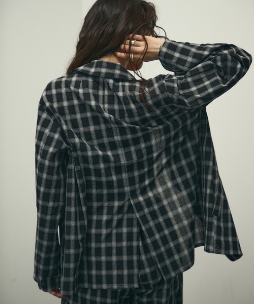 Lutim by u(ルチバイユー)の「Nocturne single breasted jacket / チェックシングルブレストジャケット(テーラードジャケット・レディース・ブラウン/ブラック・FREE)」の9枚目の写真