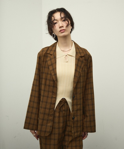 Nocturne single breasted jacket / チェックシングルブレスト