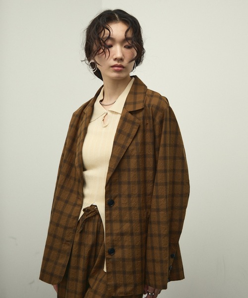 Nocturne single breasted jacket / チェックシングルブレスト