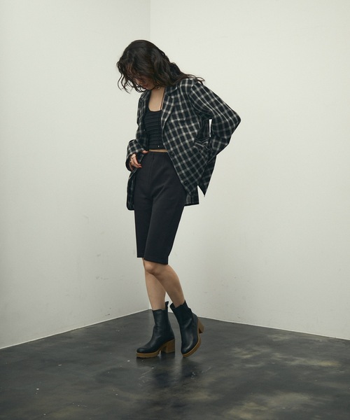 Lutim by u(ルチバイユー)の「Nocturne single breasted jacket / チェックシングルブレストジャケット(テーラードジャケット・レディース・ブラウン/ブラック・FREE)」の12枚目の写真