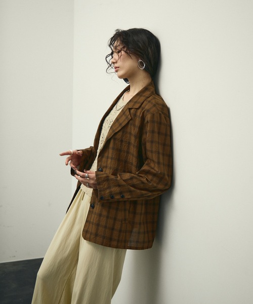 Nocturne single breasted jacket / チェックシングルブレスト