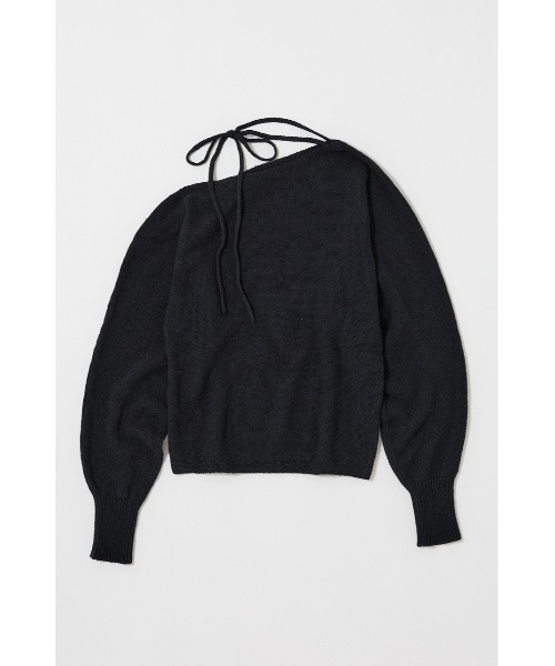 MOUSSY（マウジー）の「ONE SHOULDER ニットトップス　冬服（ニット/セーター・レディース・ブラウン/レッド/オフホワイト/ブラック・FREE）」の6枚目の写真