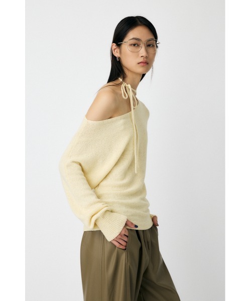 MOUSSY（マウジー）の「ONE SHOULDER ニットトップス　冬服（ニット/セーター・レディース・ブラウン/レッド/オフホワイト/ブラック・FREE）」の19枚目の写真