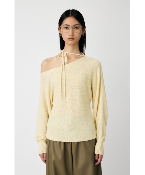 MOUSSY（マウジー）の「ONE SHOULDER ニットトップス　冬服（ニット/セーター・レディース・ブラウン/レッド/オフホワイト/ブラック・FREE）」の20枚目の写真