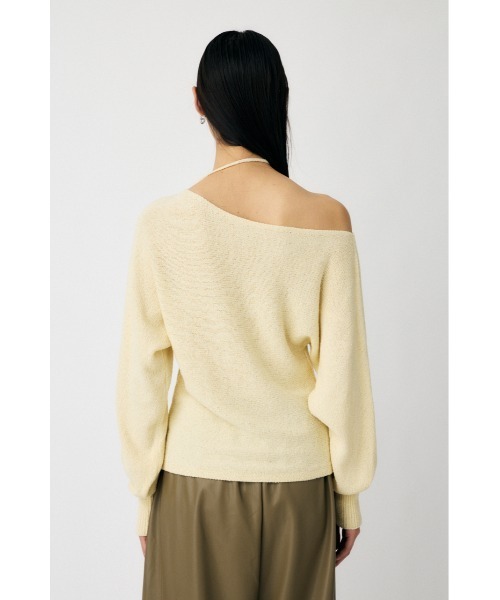 MOUSSY（マウジー）の「ONE SHOULDER ニットトップス　冬服（ニット/セーター・レディース・ブラウン/レッド/オフホワイト/ブラック・FREE）」の12枚目の写真