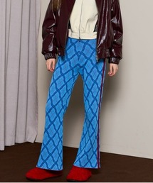 Plaid Straight Knit Pants/チェックストレートニットパンツ