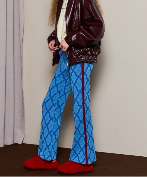 MAISON SPECIAL(メゾンスペシャル)の「Plaid Straight Knit Pants/チェックストレートニットパンツ(その他パンツ・レディース・グリーン/ブルー・38/36)」の6枚目の写真