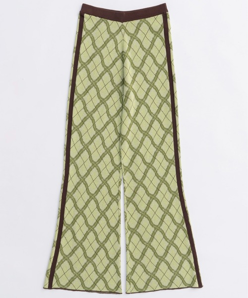 MAISON SPECIAL(メゾンスペシャル)の「Plaid Straight Knit Pants/チェックストレートニットパンツ(その他パンツ・レディース・グリーン/ブルー・38/36)」の8枚目の写真