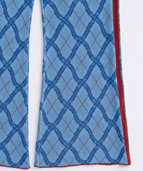 MAISON SPECIAL(メゾンスペシャル)の「Plaid Straight Knit Pants/チェックストレートニットパンツ(その他パンツ・レディース・グリーン/ブルー・38/36)」の12枚目の写真