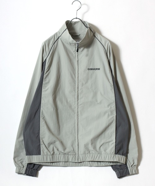 CONVERSE（コンバース）の「2026SS CONVERSE /コンバース ナイロン 撥水 ラグラン切替 ワンポイントロゴ刺繍 トラックジャケット スタンドジップアップブルゾン【セットアップ対応】（ナイロンジャケット・メンズ・アイボリー/ブラック/ネイビー・LL/M/L）」の5枚目の写真