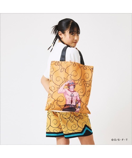SPALDING(スポルディング)の「【SPALDING/スポルディング】パッカブルトートバッグ ONE PIECE/アニメワンピース(トートバッグ・メンズ・パープル/オレンジ/ホワイト×レッド・FREE)」の3枚目の写真