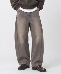 Curved Wide-Leg Denim Pants デニムカーブワイドパンツ
