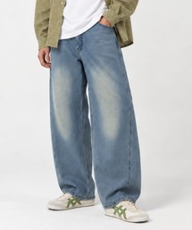 Curved Wide-Leg Denim Pants デニムカーブワイドパンツ