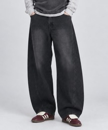 Curved Wide-Leg Denim Pants デニムカーブワイドパンツ