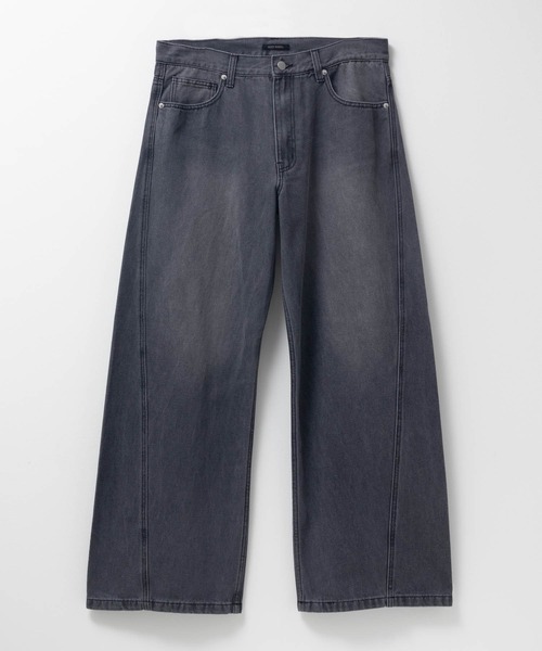 Mac-House（マックハウス）の「Curved Wide-Leg Denim Pants　デニムカーブワイドパンツ（デニムパンツ・メンズ・ブラック/ブラウン/ブルー/グレー・S/L/M）」の14枚目の写真