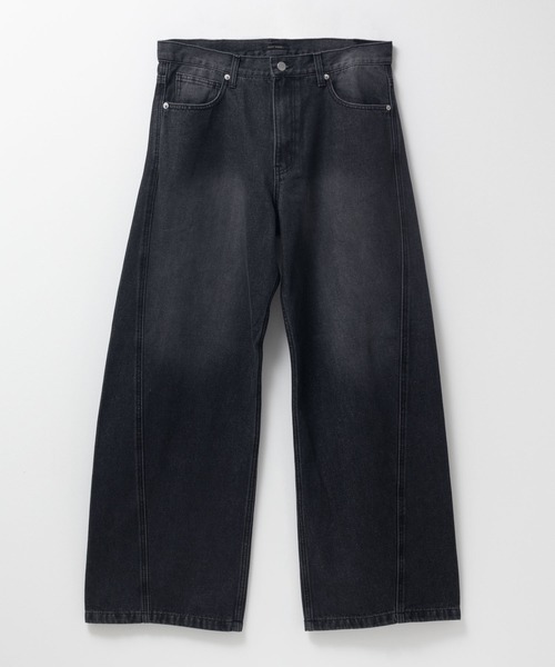 Mac-House（マックハウス）の「Curved Wide-Leg Denim Pants　デニムカーブワイドパンツ（デニムパンツ・メンズ・ブラック/ブラウン/ブルー/グレー・S/L/M）」の18枚目の写真