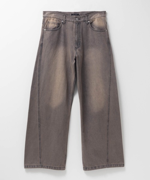 Mac-House（マックハウス）の「Curved Wide-Leg Denim Pants　デニムカーブワイドパンツ（デニムパンツ・メンズ・ブラック/ブラウン/ブルー/グレー・S/L/M）」の20枚目の写真