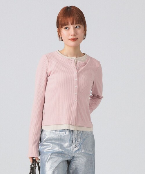 RIB レイヤード カーディガン［手洗い可］（カーディガン/ボレロ