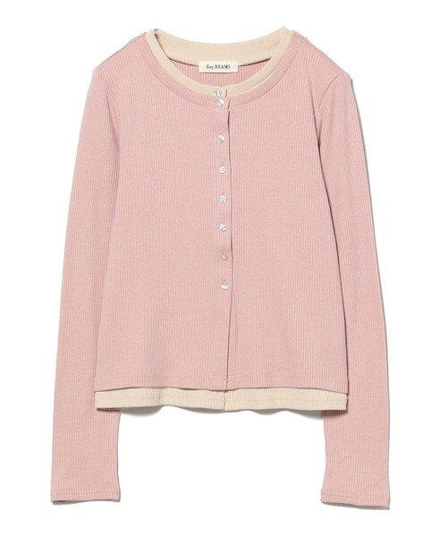 RIB レイヤード カーディガン［手洗い可］（カーディガン/ボレロ