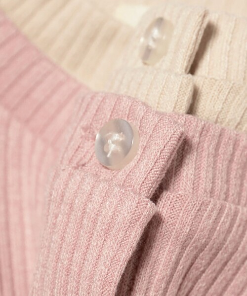 Ray BEAMS（レイビームス）の「RIB レイヤード カーディガン（カーディガン/ボレロ・レディース・グレー/ピンク/オフホワイト・ONE SIZE）」の12枚目の写真