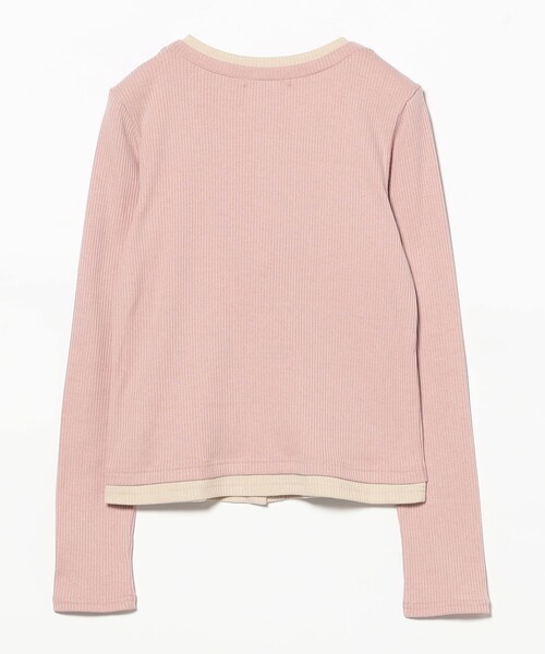 Ray BEAMS（レイビームス）の「RIB レイヤード カーディガン（カーディガン/ボレロ・レディース・グレー/ピンク/オフホワイト・ONE SIZE）」の11枚目の写真