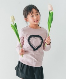 A BAG OF CHIPS（アバッグオブチップス）の「NHT/エヌエイチティー Heart　チュールロングＴシャツ（Tシャツ/カットソー・キッズ）」
