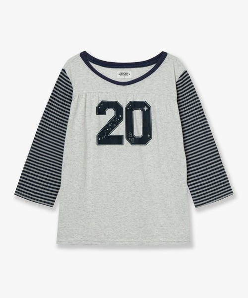 aeae（エーイーエーイー）の「STRIPE COMBI TEE（Tシャツ/カットソー・レディース・ネイビー/ブラウン・FREE）」の2枚目の写真