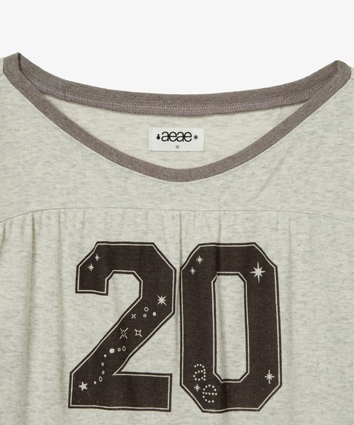 aeae（エーイーエーイー）の「STRIPE COMBI TEE（Tシャツ/カットソー・レディース・ネイビー/ブラウン・FREE）」の4枚目の写真