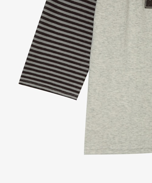 aeae（エーイーエーイー）の「STRIPE COMBI TEE（Tシャツ/カットソー・レディース・ネイビー/ブラウン・FREE）」の6枚目の写真