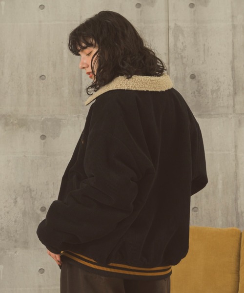 Zooodle（ズードル）の「Corduroy Boa Jacket - コーデュロイボアジャケット -（ブルゾン・メンズ・ブラック/ブラウン・LARGE/MEDIUM）」の5枚目の写真