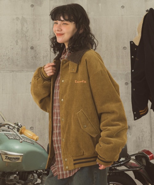 Zooodle（ズードル）の「Corduroy Boa Jacket - コーデュロイボアジャケット -（ブルゾン・メンズ・ブラック/ブラウン・LARGE/MEDIUM）」の11枚目の写真