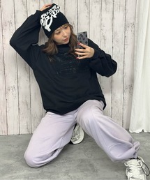 《裾ドロスト×ゆるストレート》レディース スウェットパンツ カーブシルエット 楽ちん 秋冬 美脚
