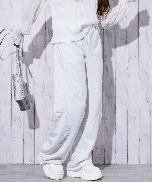 セール】《裾ドロスト×ゆるストレート》レディース スウェットパンツ