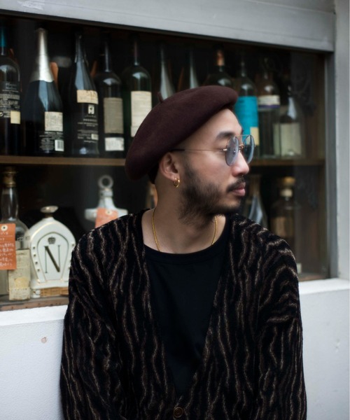 HUNTISM（ハンティズム）の「Rib Beret（ハンチング/ベレー帽・メンズ・ネイビー/ブラウン/ブラック・ONE SIZE）」の12枚目の写真