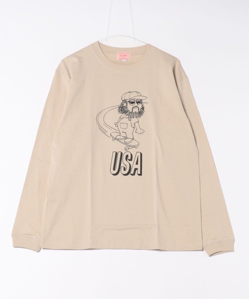BIG MIKE(ビッグマイク)の「BIG MIKE ビックマイク USA スケート オジサン 長袖Tシャツ ロンT / 102538373(Tシャツ/カットソー・メンズ・ダークグリーン/ストーン・LARGE/X-LARGE)」の2枚目の写真