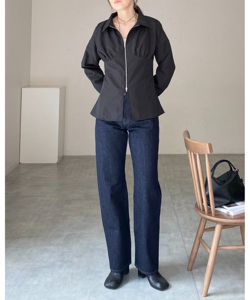 She's Closet(シーズクローゼット)の「ビスチェデザイン長袖ダブルジップシャツブラウス(シャツ/ブラウス・レディース・ピンク/ホワイト/ブルー/ブラック・FREE)」の10枚目の写真