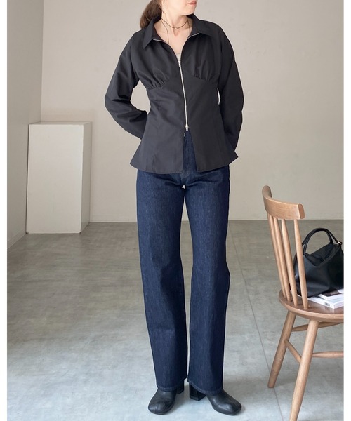 She's Closet(シーズクローゼット)の「ビスチェデザイン長袖ダブルジップシャツブラウス(シャツ/ブラウス・レディース・ピンク/ホワイト/ブルー/ブラック・FREE)」の11枚目の写真