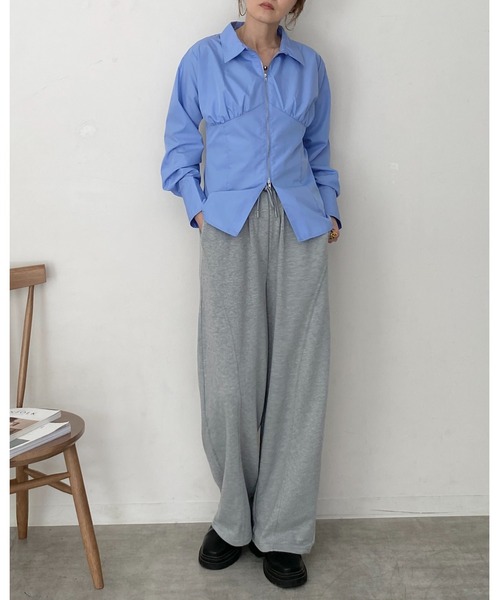 She's Closet(シーズクローゼット)の「ビスチェデザイン長袖ダブルジップシャツブラウス(シャツ/ブラウス・レディース・ピンク/ホワイト/ブルー/ブラック・FREE)」の13枚目の写真