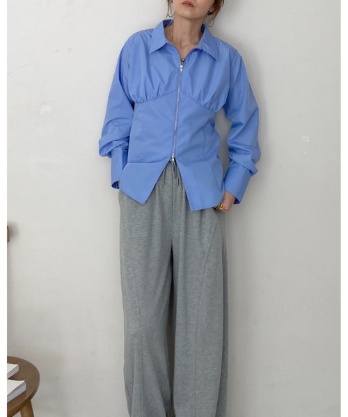 She's Closet(シーズクローゼット)の「ビスチェデザイン長袖ダブルジップシャツブラウス(シャツ/ブラウス・レディース・ピンク/ホワイト/ブルー/ブラック・FREE)」の14枚目の写真