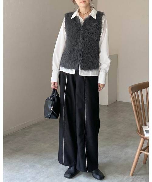 She's Closet(シーズクローゼット)の「ビスチェデザイン長袖ダブルジップシャツブラウス(シャツ/ブラウス・レディース・ピンク/ホワイト/ブルー/ブラック・FREE)」の19枚目の写真
