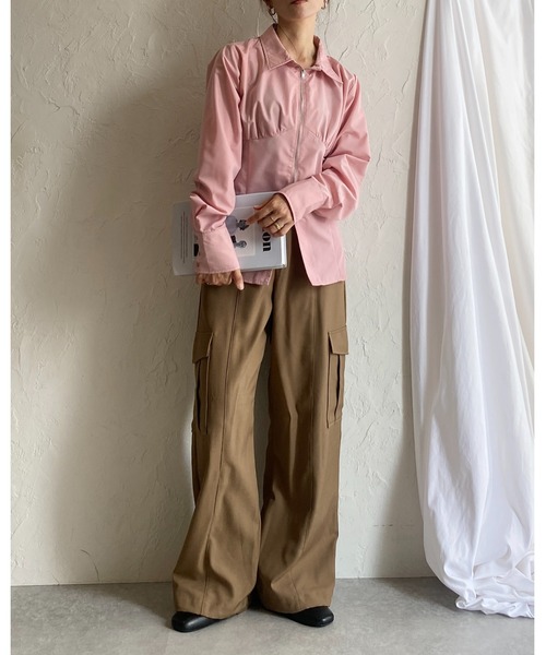 She's Closet(シーズクローゼット)の「ビスチェデザイン長袖ダブルジップシャツブラウス(シャツ/ブラウス・レディース・ピンク/ホワイト/ブルー/ブラック・FREE)」の22枚目の写真