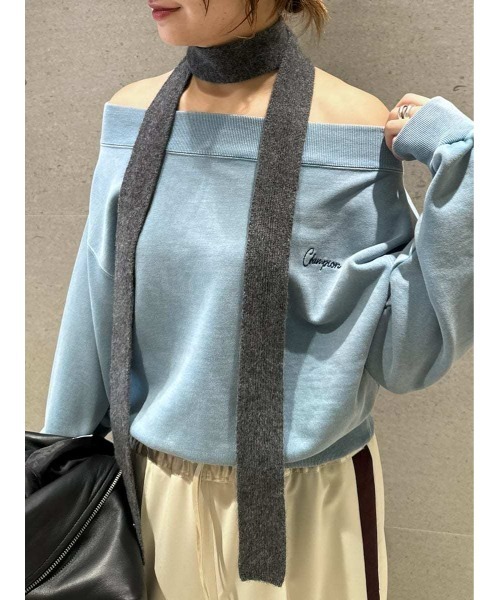 FRAY I.D（フレイアイディー）の「スキニーニットマフラー（ストール/ショール・レディース・その他/ホワイト/グレー/イエロー・F）」の9枚目の写真