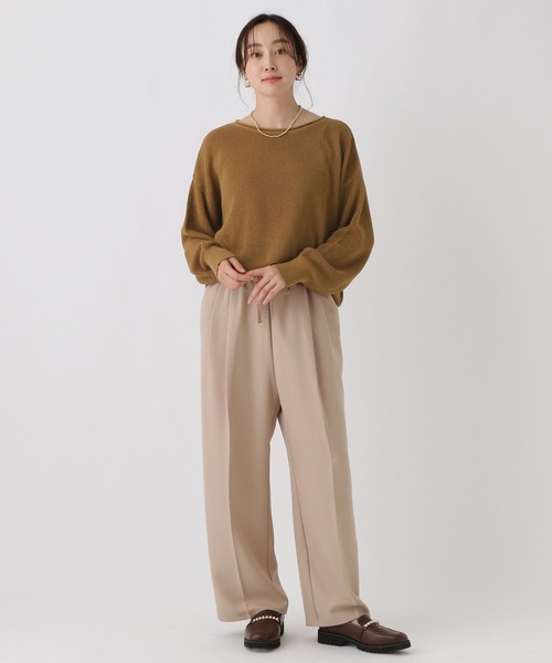 Elura（エルーラ）の「ミドルゲージゆるニット/589490（ニット/セーター・レディース・キャメル/ブラック/ライトベージュ・FREE）」の14枚目の写真