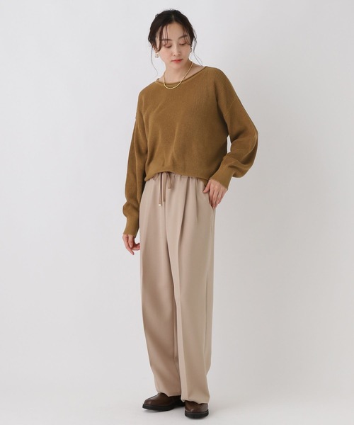 Elura（エルーラ）の「ミドルゲージゆるニット/589490（ニット/セーター・レディース・キャメル/ブラック/ライトベージュ・FREE）」の16枚目の写真