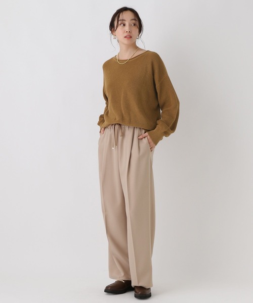 Elura（エルーラ）の「ミドルゲージゆるニット/589490（ニット/セーター・レディース・キャメル/ブラック/ライトベージュ・FREE）」の17枚目の写真